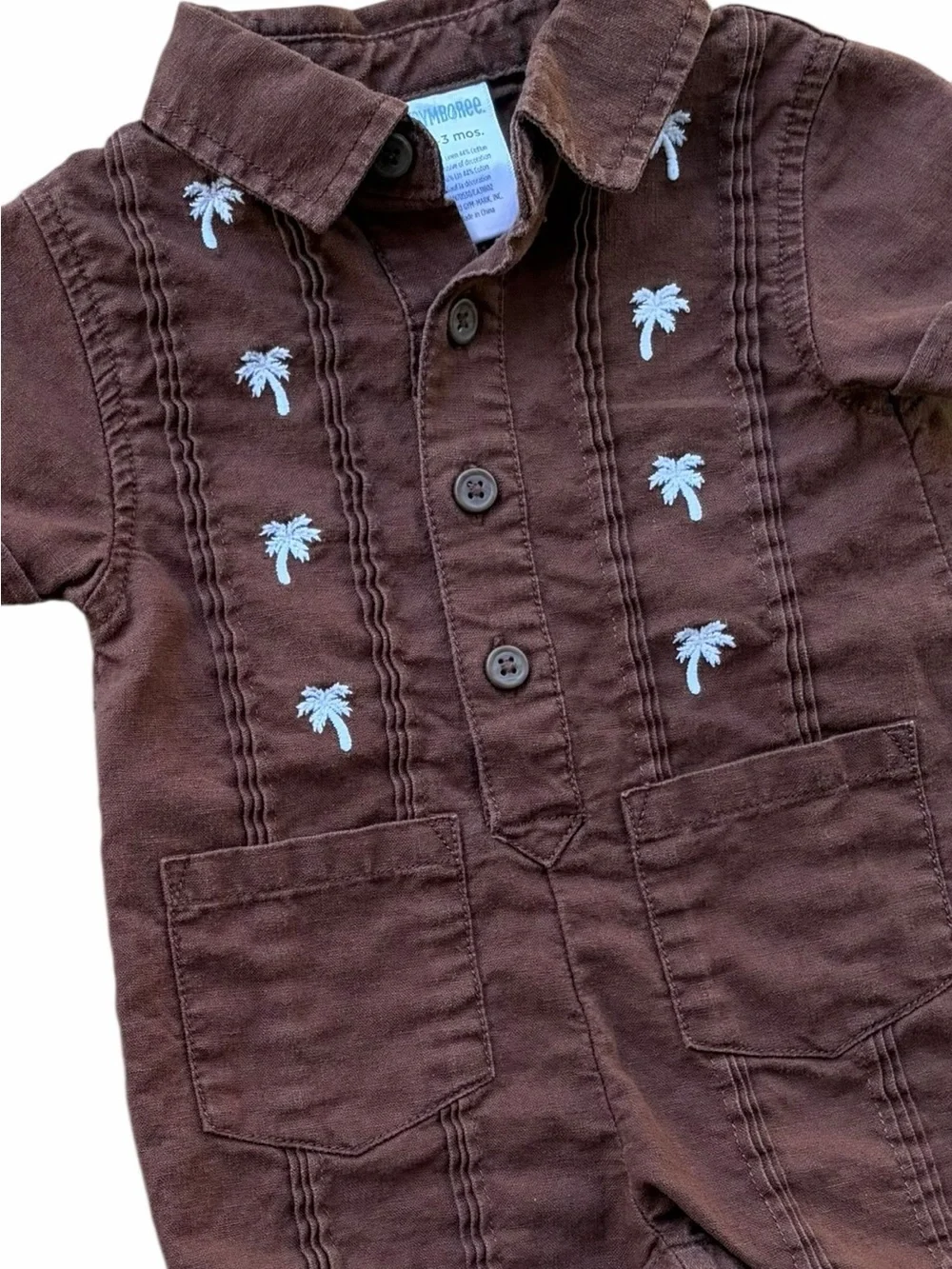 Adorable Gymboree “Little Surfer Dude”Linen Blend Romper